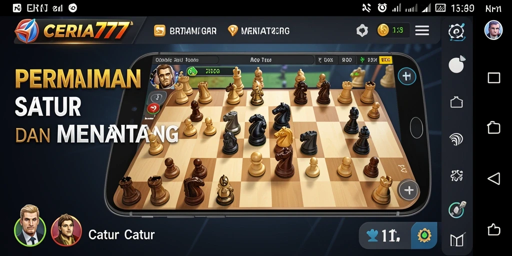 Antarmuka permainan catur yang menarik dan interaktif.