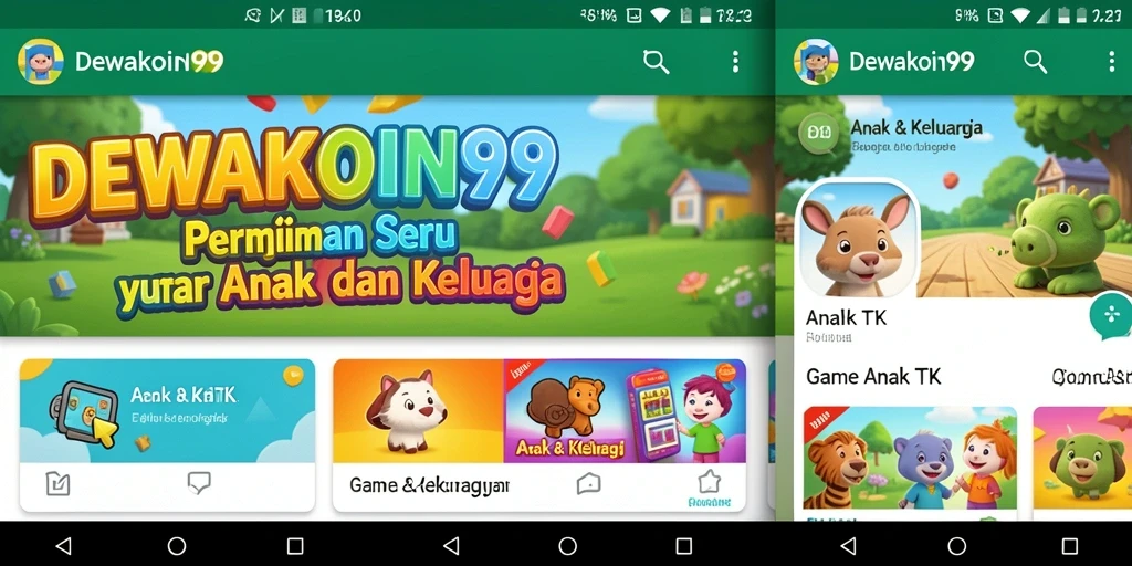 Antarmuka menarik DEWAKOIN99 dengan permainan edukatif untuk anak.