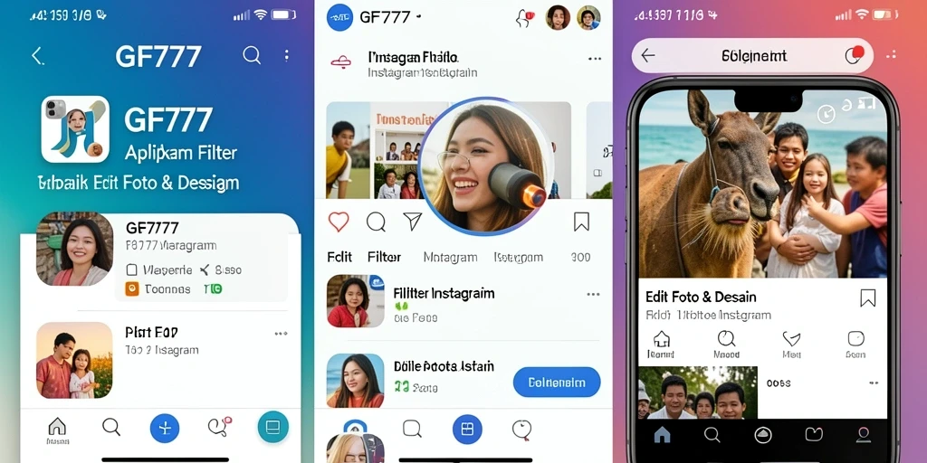 Tampilan antarmuka GF777 yang bersih dan modern untuk edit foto.
