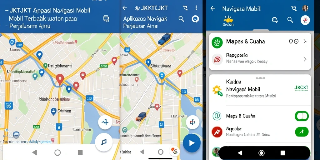 Antarmuka aplikasi JKTJKT yang user-friendly untuk navigasi mobil.