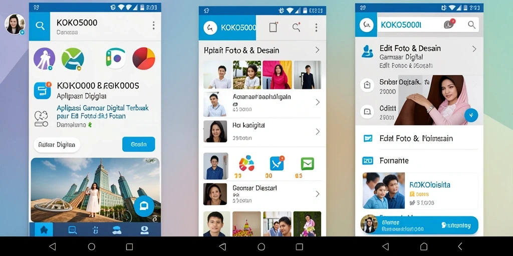 Antarmuka KOKO5000 yang intuitif untuk pengeditan gambar digital.