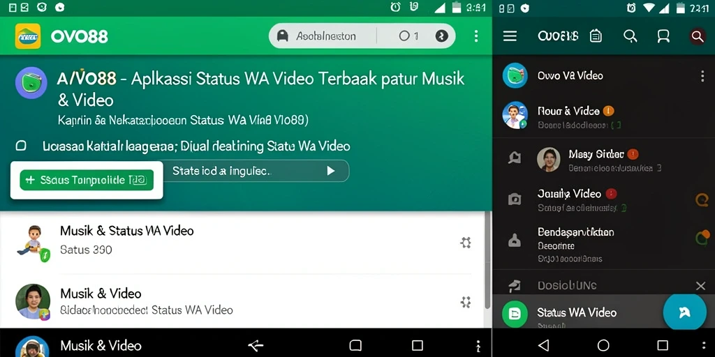 Tampilan antarmuka OVO88 yang sederhana dan menarik untuk Status WA Video.