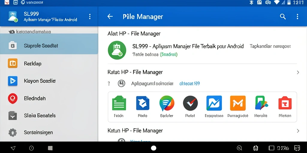 Tampilan antarmuka pengguna dari aplikasi SL999 yang sederhana dan intuitif.