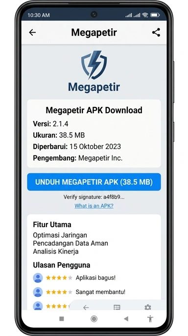 Tampilan halaman APK megapetir